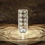 Crystal Diamond Table Lamp,Touch Control Bedside Lamp with USB Port,16 Color Changing Creative Romantic Rose Acrylic LED Light for Bedroom Living Room, Kids Room, College Dorm, Office